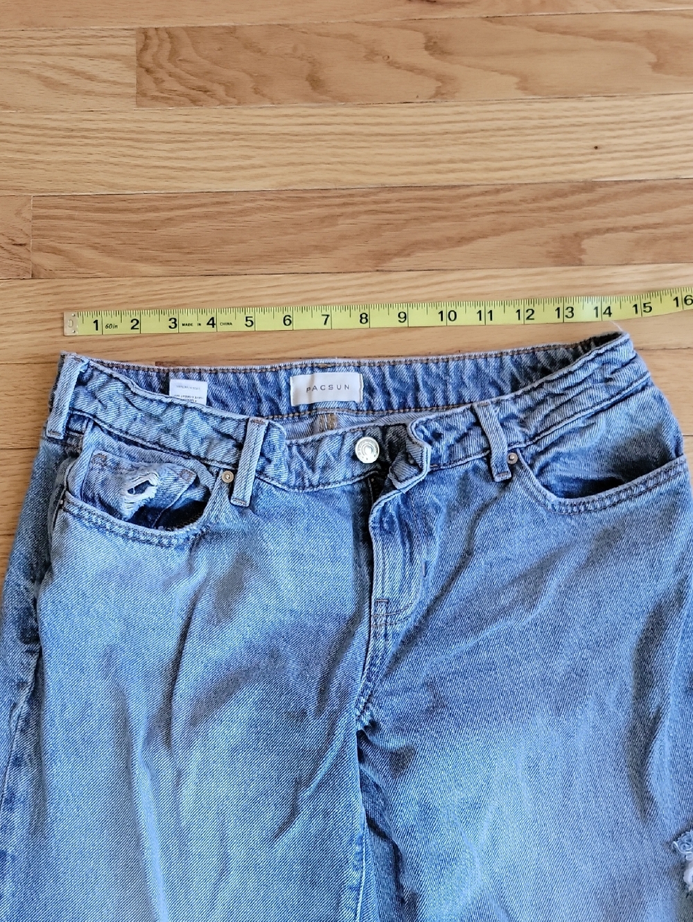 PacSun Women's Light Blue Wide Leg Jeans - Vintage Wash